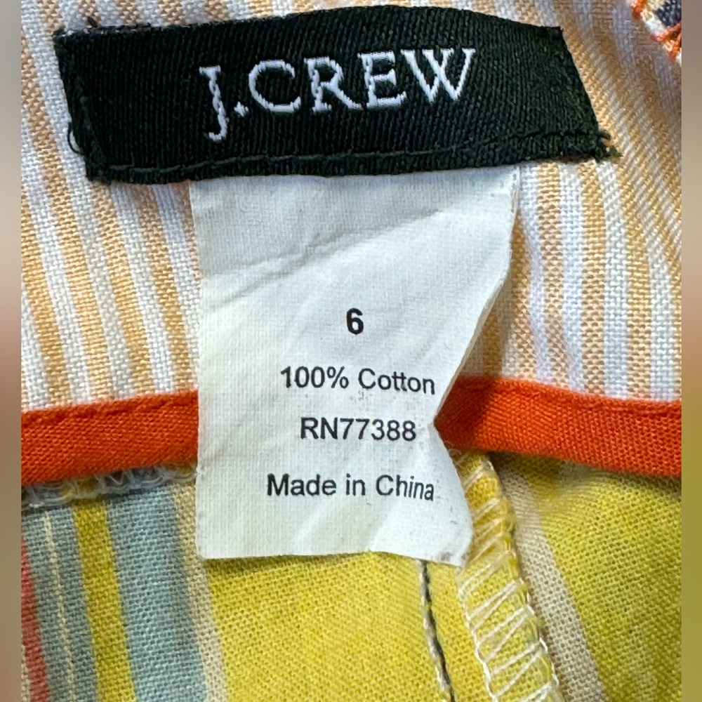 EUC J Crew Skirt Size 6 Yellow  Mini Cotton Plaid Casual - Picture 4 of 5